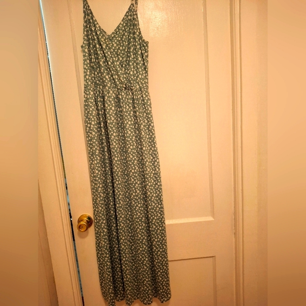 Floral Green Maxi Dress
